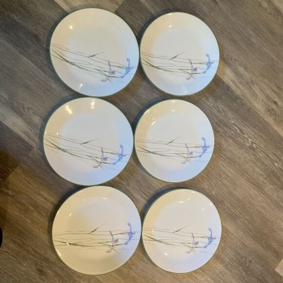 6 Vintage Corelle "Shadow Iris" 10" Dinner Plates Set, USED, White - Picture 4 of 12